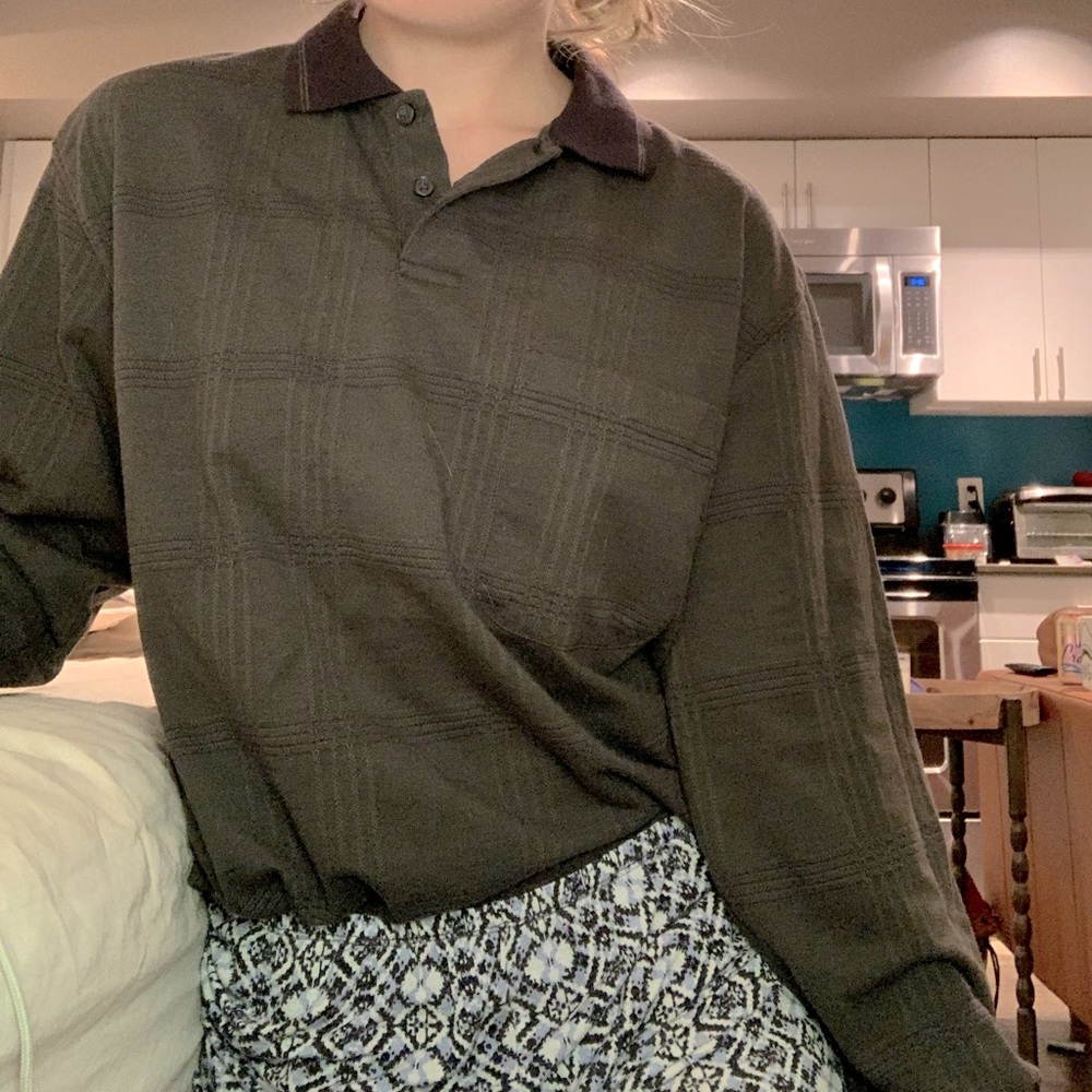 Green and black oversized work shirt